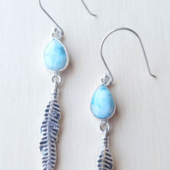 Larimar Feather Earrings | Spirit Guide