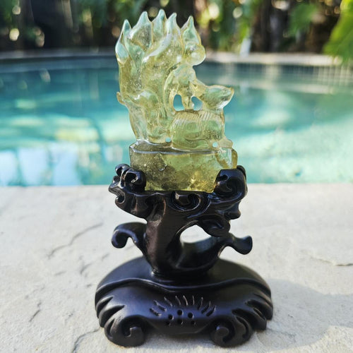 Libyan Desert Glass 9 Tail Fox Carving | Guardian Of 9