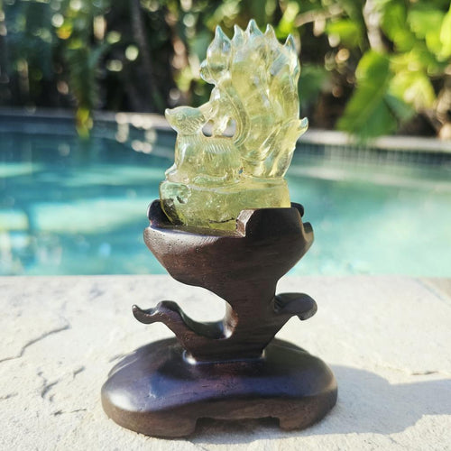 Libyan Desert Glass 9 Tail Fox Carving | Guardian Of 9
