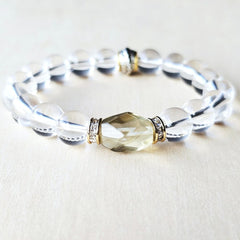 Libyan Desert Glass & Quartz Bracelet | The Ascension Bracelet