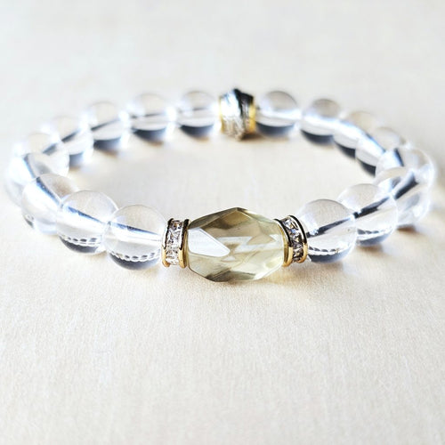 Libyan Desert Glass & Quartz Bracelet | The Ascension Bracelet