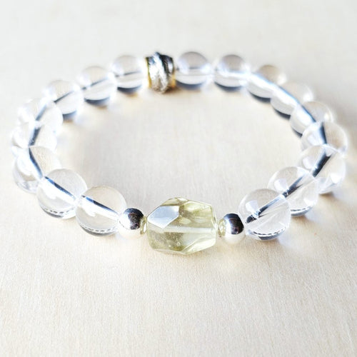 Libyan Desert Glass & Quartz Bracelet | The Ascension Bracelet