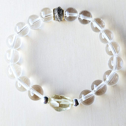 Libyan Desert Glass & Quartz Bracelet | The Ascension Bracelet