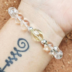 Libyan Desert Glass & Quartz Bracelet | The Ascension Bracelet