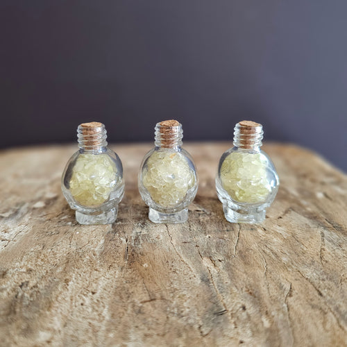 Luminous Lemon Quartz | Crystal Chip Skull Bottles