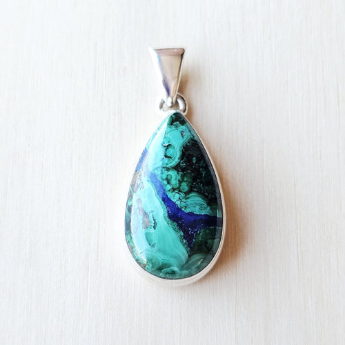 Malachite In Azurite Pendant | The Oracle Stone