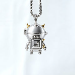 Muonionalusta Meteorite Spaceman Pendant | Titanium Necklace
