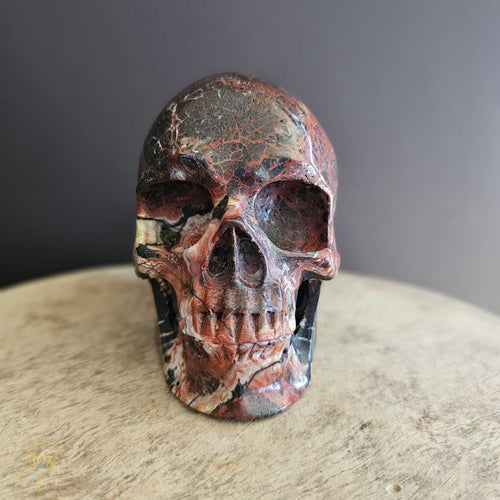 Mexican Crazy Lace Agate Skull | Frequency Of Joy