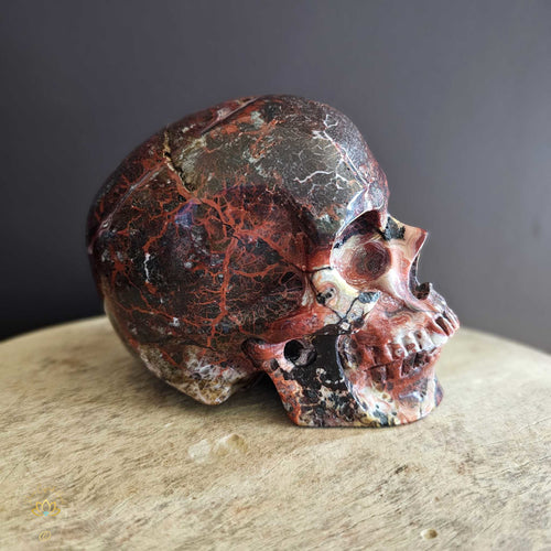 Mexican Crazy Lace Agate Skull | Frequency Of Joy