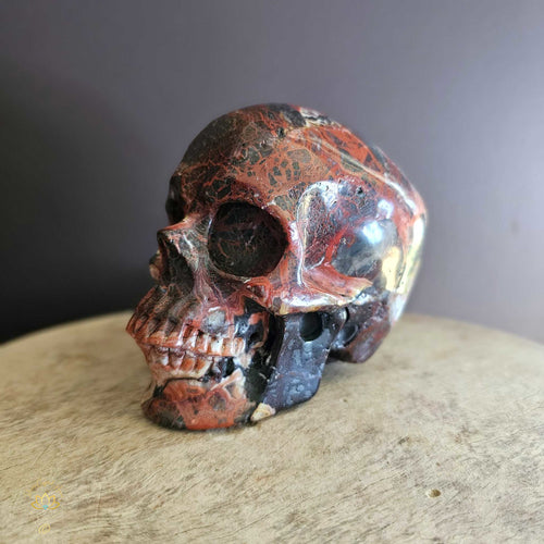 Mexican Crazy Lace Agate Skull | Frequency Of Joy