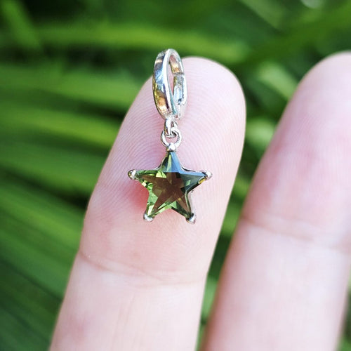 Moldavite Faceted Star Pendant | Pure Frequency
