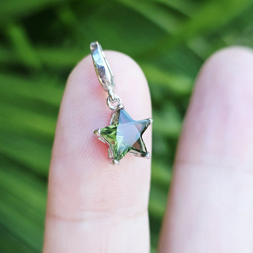 Moldavite Faceted Star Pendant | Pure Frequency