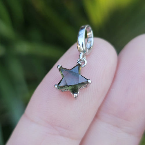 Moldavite Faceted Star Pendant | Pure Frequency