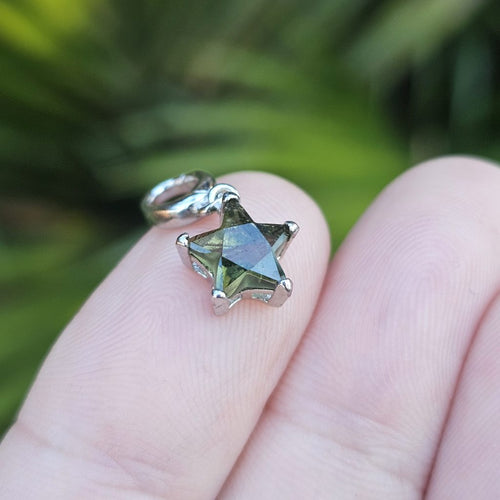 Moldavite Faceted Star Pendant | Pure Frequency