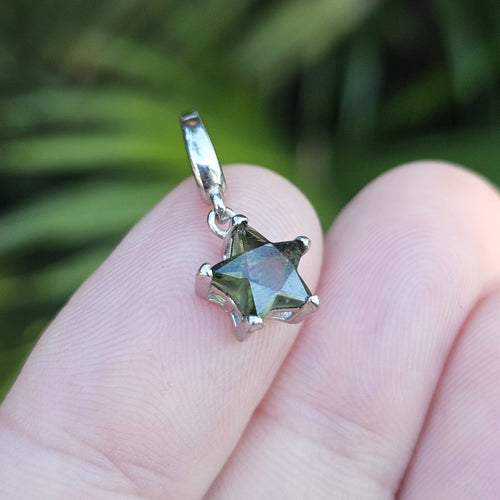 Moldavite Faceted Star Pendant | Pure Frequency