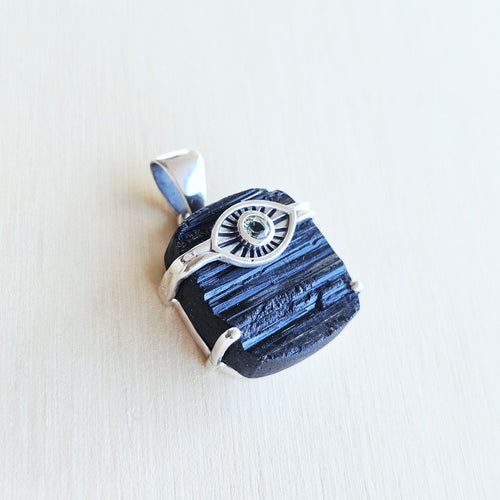 Moldavite & Black Tourmaline Pendant | Core Alignment