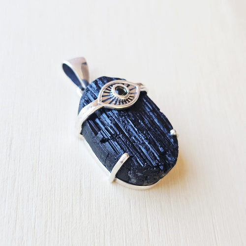 Moldavite & Black Tourmaline Pendant | The Power Of Two