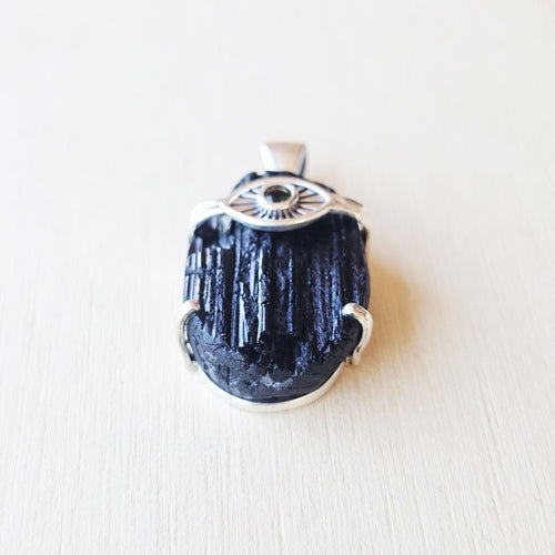 Moldavite & Black Tourmaline Pendant | The Power Of Two