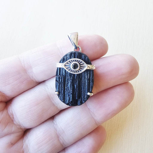 Moldavite & Black Tourmaline Pendant | The Power Of Two