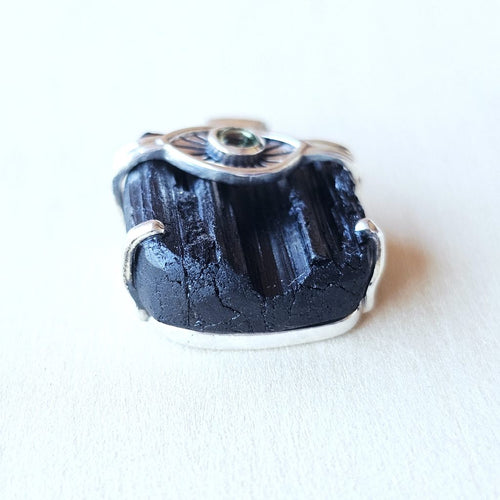 Moldavite & Black Tourmaline Pendant | The Power Pair