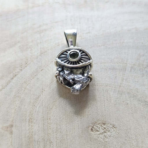 Moldavite & Campo Del Cielo Pendant | Celestial Alignment