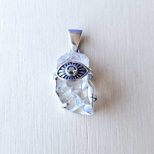 Moldavite & Herkimer Pendant | Align To The Universe