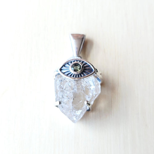 Moldavite & Herkimer Pendant | Align To The Universe