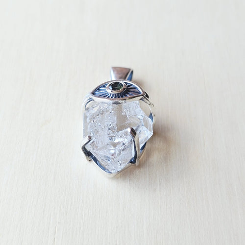 Moldavite & Herkimer Pendant | Align To The Universe