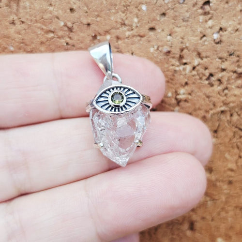 Moldavite & Herkimer Pendant | Align To The Universe