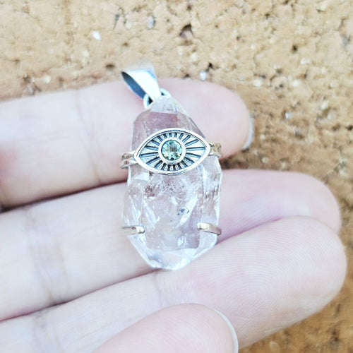 Moldavite & Herkimer Pendant | Align To The Universe