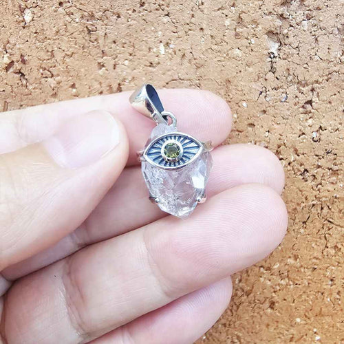 Moldavite & Herkimer Pendant | Align To The Universe
