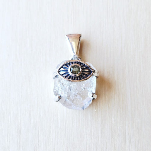 Moldavite & Herkimer Pendant | Quantum Vision