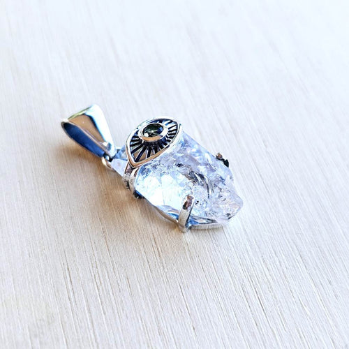 Moldavite & Herkimer Pendant | Quantum Vision