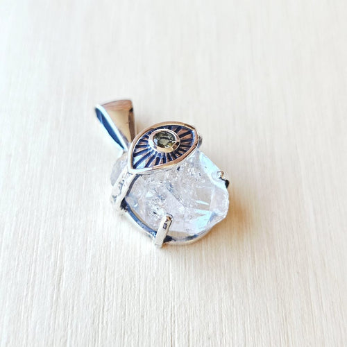 Moldavite & Herkimer Pendant | Quantum Vision