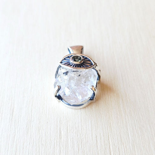 Moldavite & Herkimer Pendant | Quantum Vision