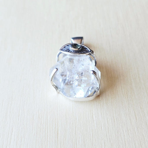 Moldavite & Herkimer Pendant | Quantum Vision