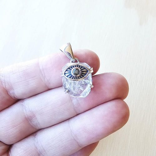 Moldavite & Herkimer Pendant | Quantum Vision