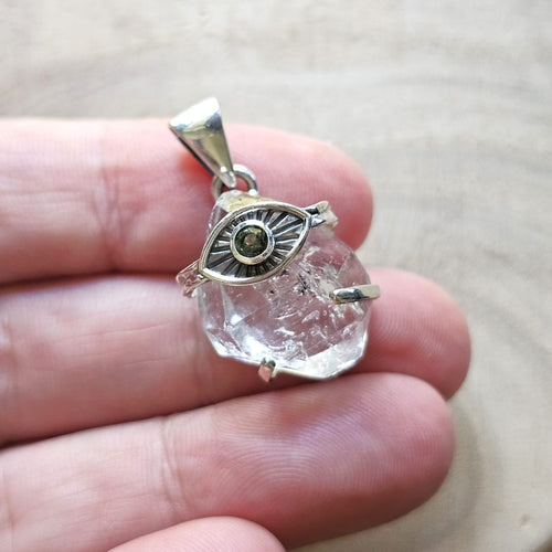 Moldavite & Herkimer Pendant | Sacred Union