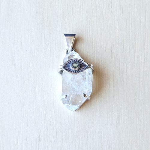 Moldavite & Herkimer Pendant | The Quantum Path