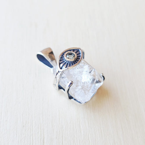 Moldavite & Herkimer Pendant | The Quantum Path