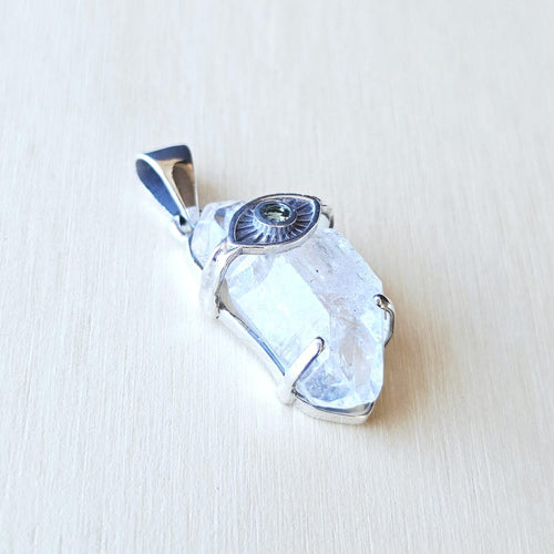 Moldavite & Herkimer Pendant | The Quantum Path