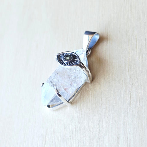 Moldavite & Herkimer Pendant | The Quantum Path