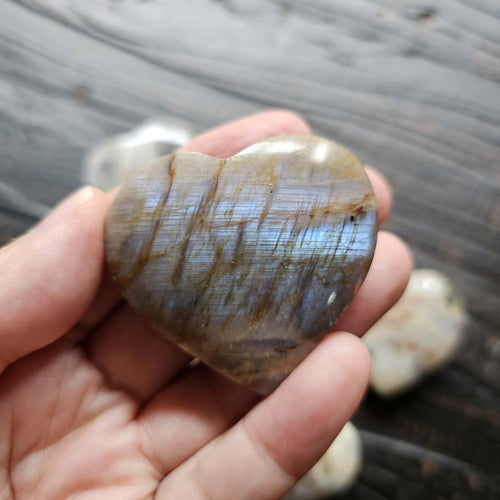 Moonstone & Sunstone (Belomorite) Crystal Hearts