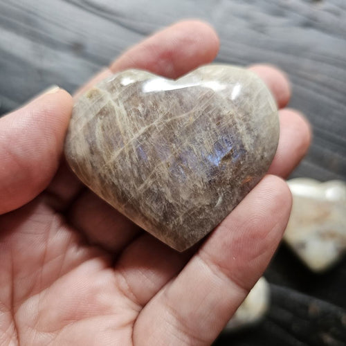 Moonstone & Sunstone (Belomorite) Crystal Hearts