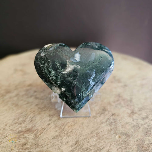 Moss Agate | Double Heart 164gms