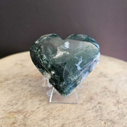 Moss Agate | Double Heart 164gms