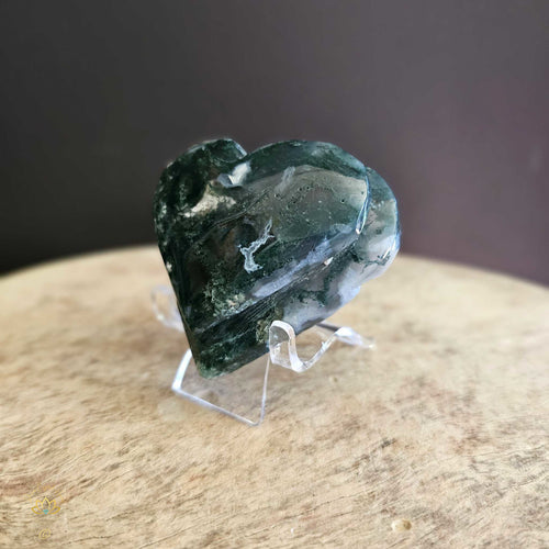 Moss Agate | Double Heart 164gms