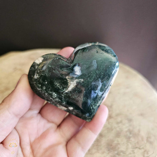 Moss Agate | Double Heart 164gms