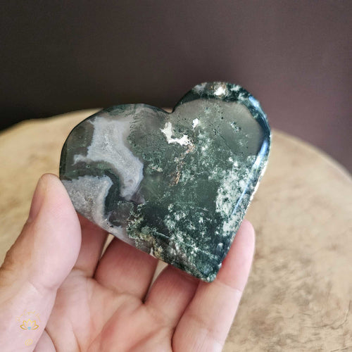 Moss Agate | Double Heart 164gms