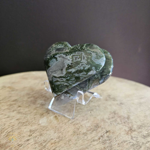 Moss Agate | Double Heart 175gm